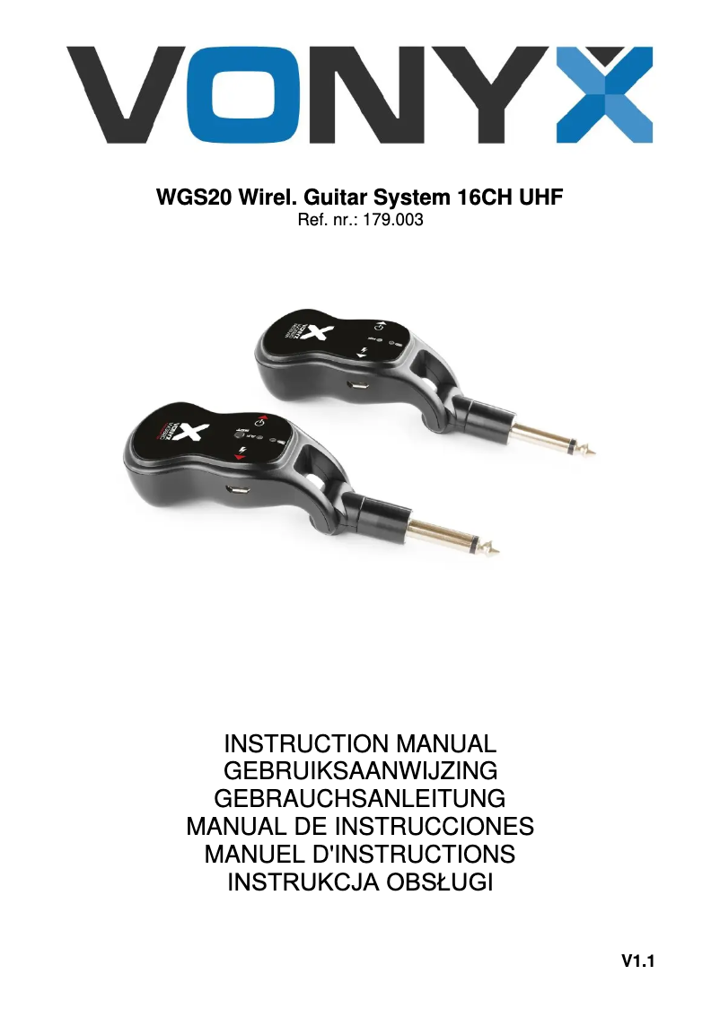 Page n°1 - Manuel utilisateur Vonyx WGS20