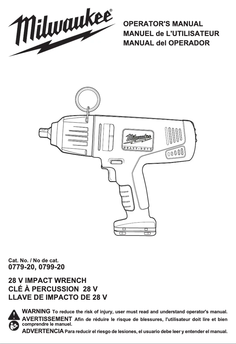 Image de la première page du manuel de l'appareil M28 0779-22