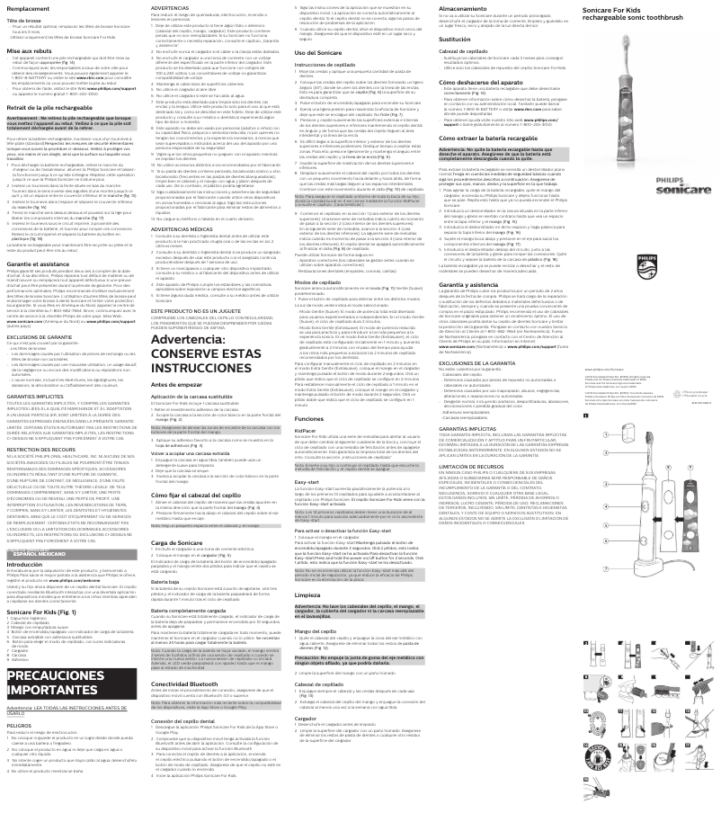 Page 1 de la notice Manuel utilisateur Philips Sonicare For Kids HX6325
