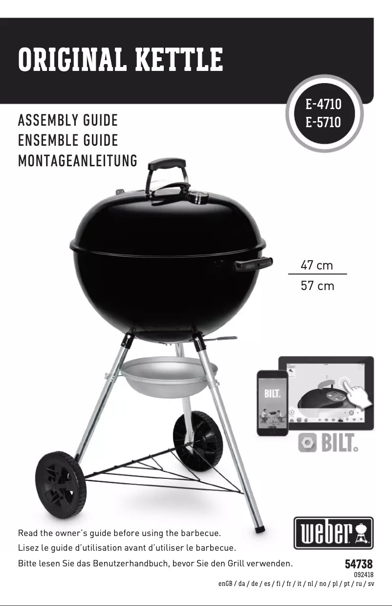 Page n°1 - Manuel utilisateur Weber Original Kettle E-5730