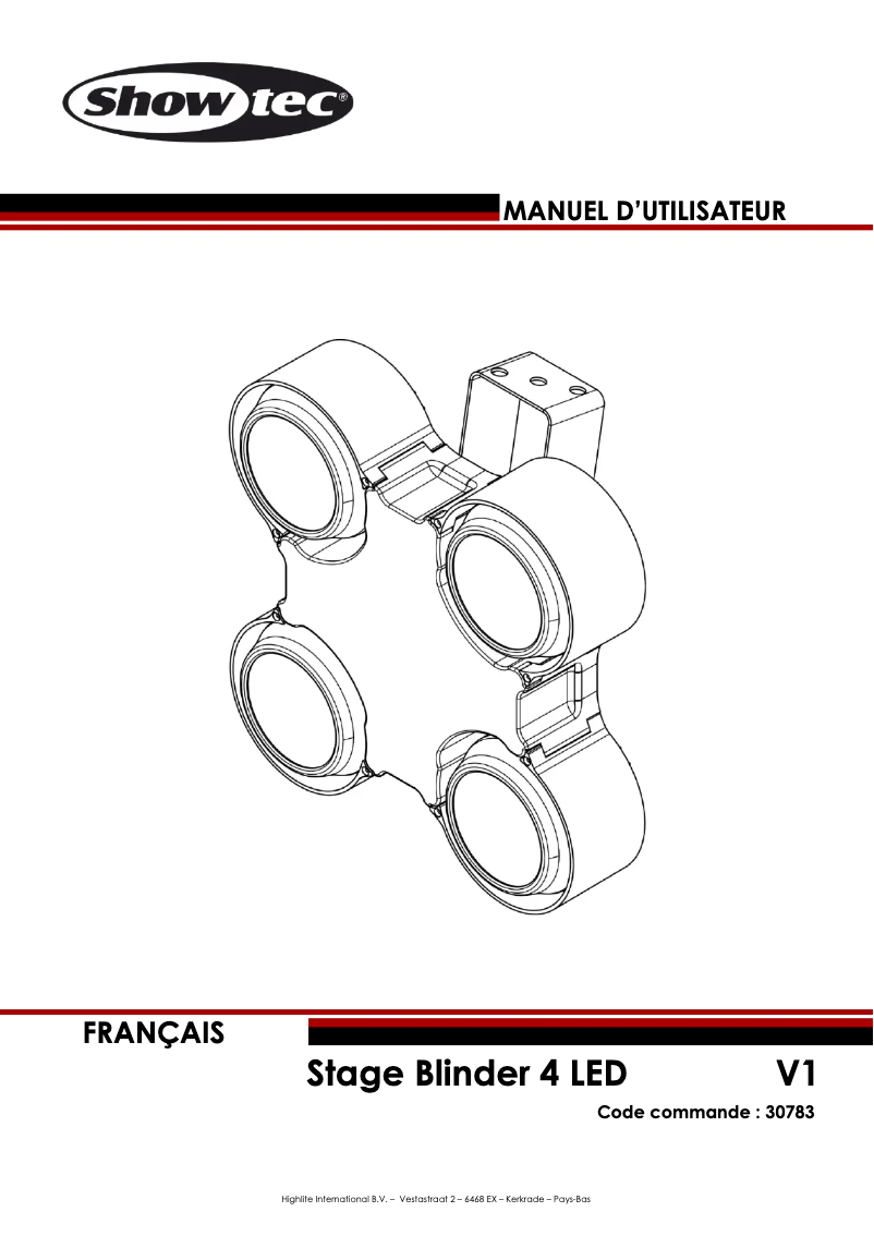 Page n°1 - Manuel utilisateur Showtec Stage Blinder 4 LED