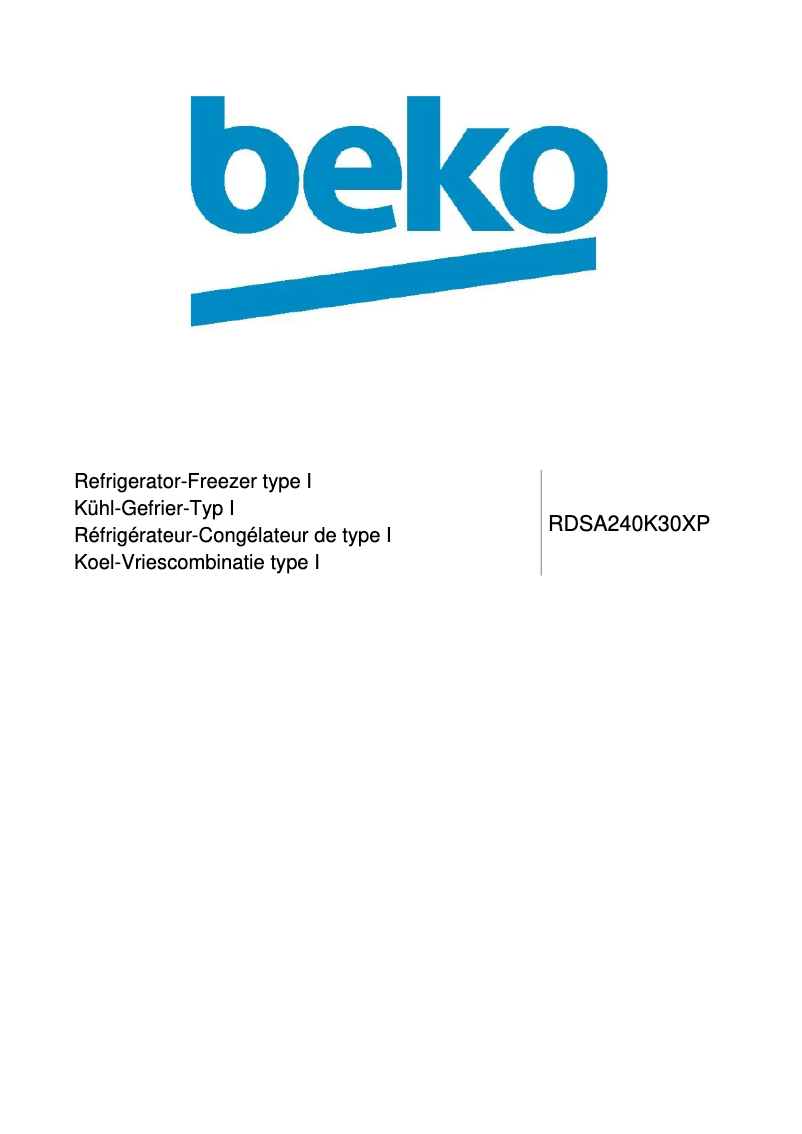 Page n°1 - Manuel utilisateur Beko RDSA240K30XP