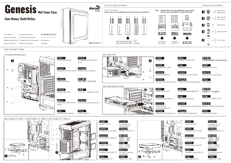 Page 1 de la notice Manuel utilisateur AeroCool Genesis