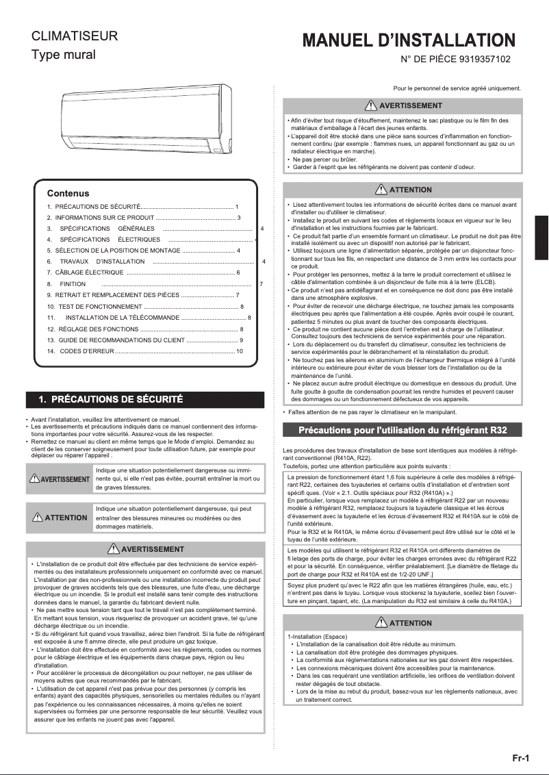 Página 1 del manual Manual de usuario Fujitsu ASHG24KLCA