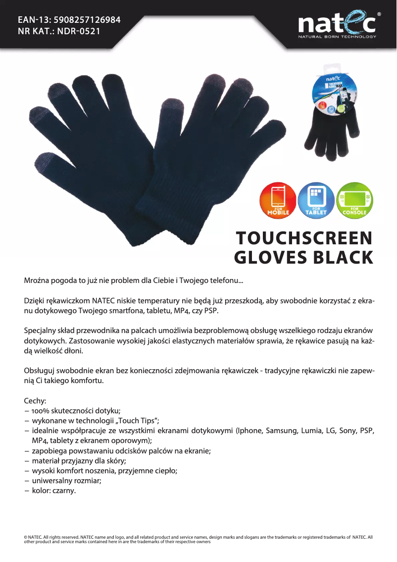 Page n°1 - Manuel utilisateur Natec NDR-0521