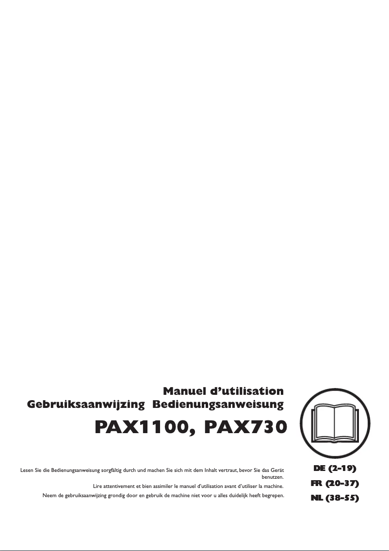 Page n°1 - Manuel utilisateur Husqvarna PAX1100