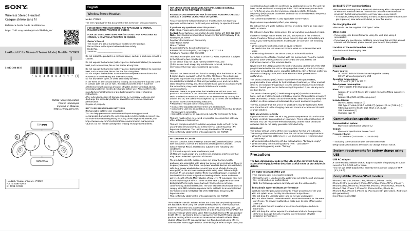 Imagen de la primera página del manual del dispositivo LinkBuds UC