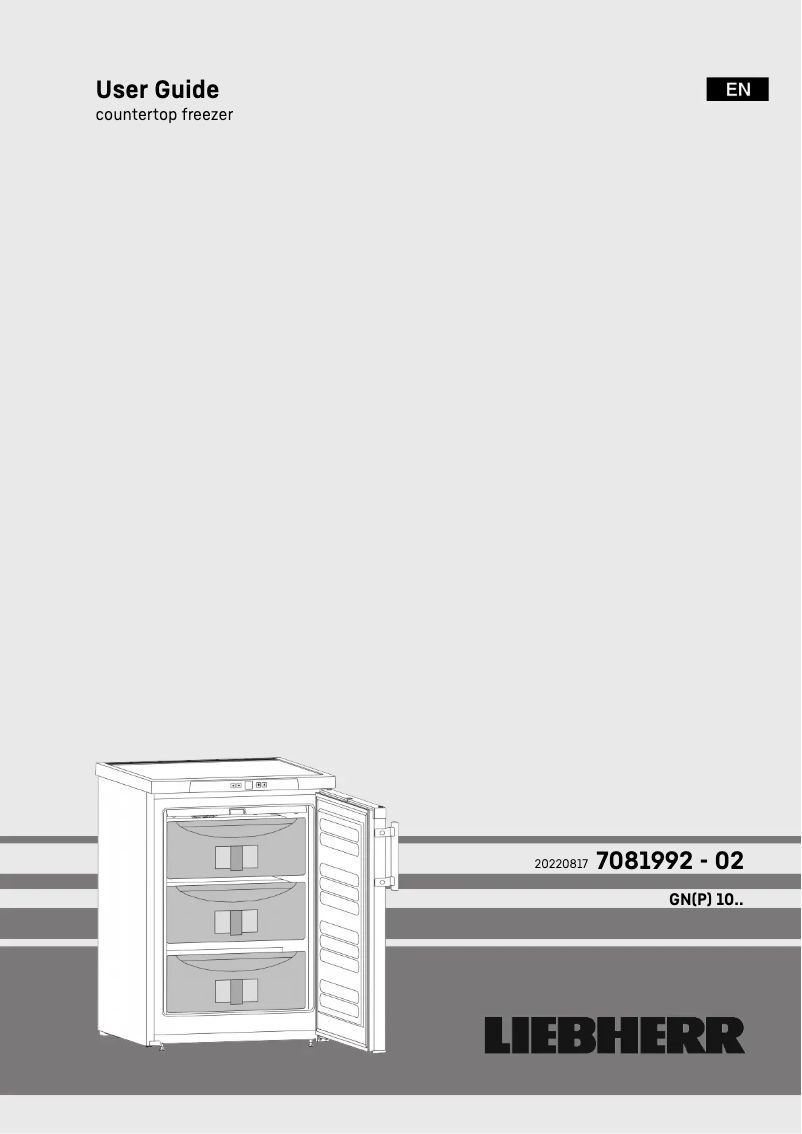 Page 1 of the manual User Manual Liebherr GNP 1066 Premium