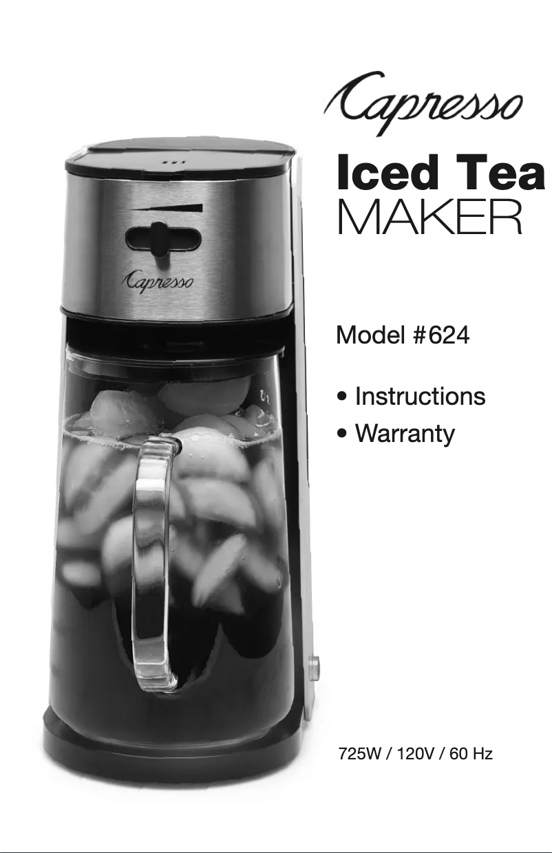 Page n°1 - Manuel d'utilisation et d'entretien Capresso Iced Tea Maker 624
