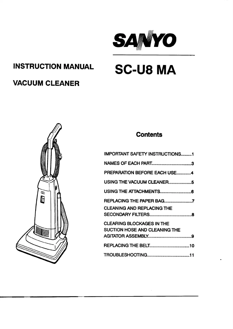 Image de la première page du manuel de l'appareil SC-U8 MA