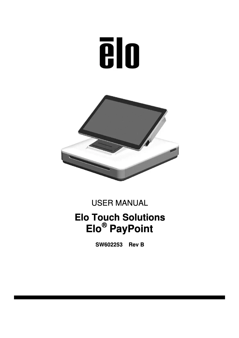 Page 1 de la notice Manuel utilisateur Elo PayPoint