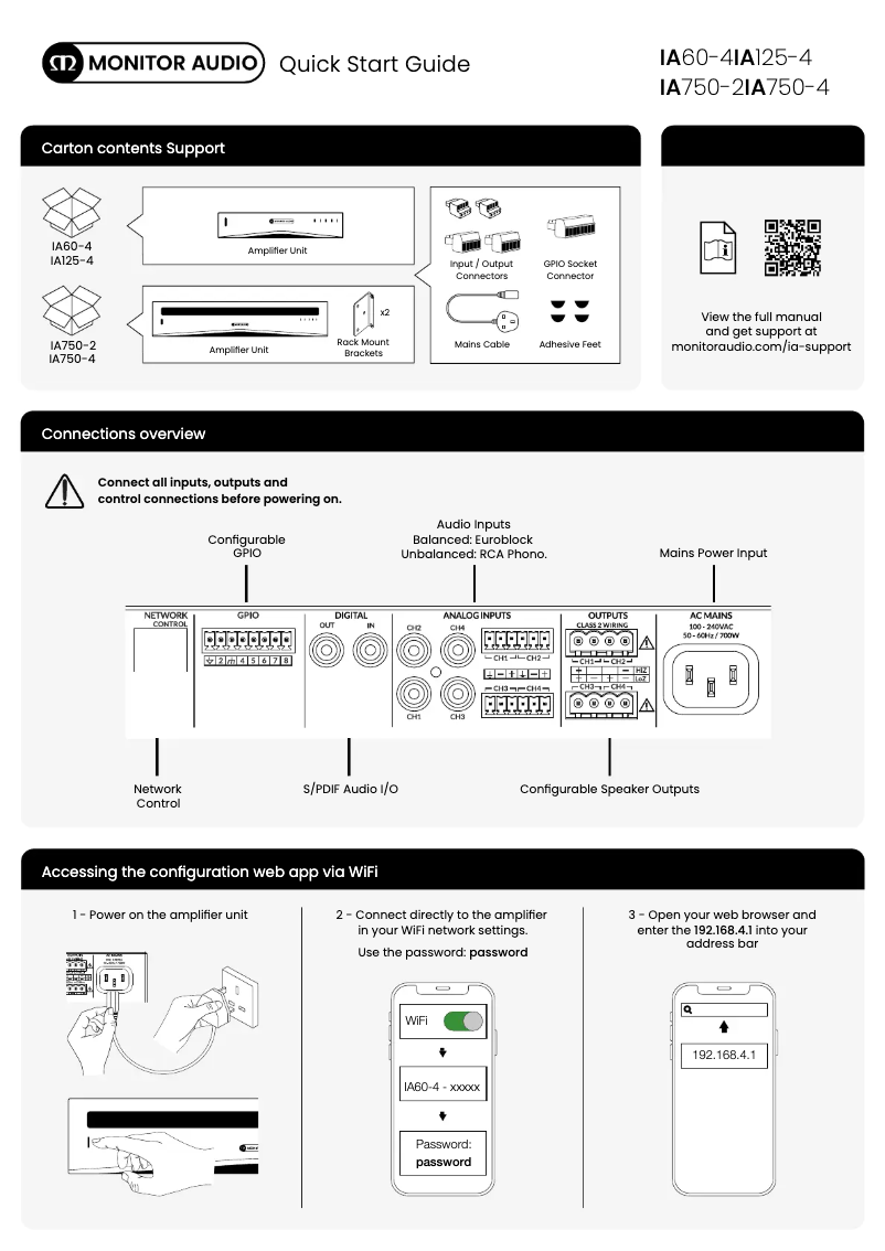 Page n°1 - Guide d'installation Monitor Audio C180