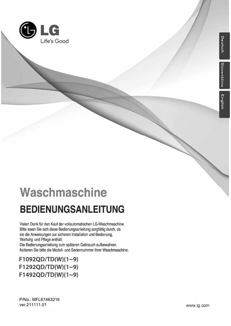 Page n°1 - Manuel utilisateur LG F1492QD