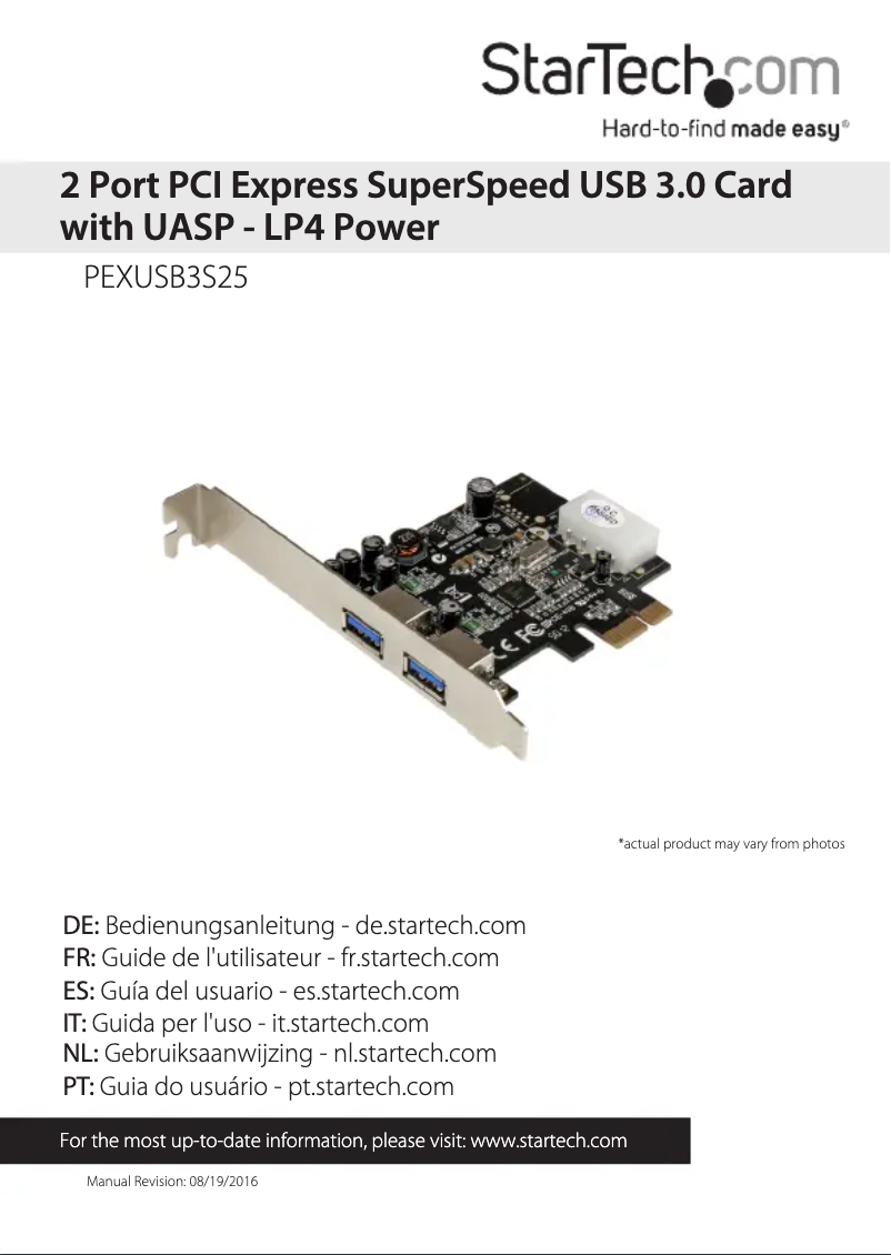 Image de la première page du manuel de l'appareil PEXUSB3S25