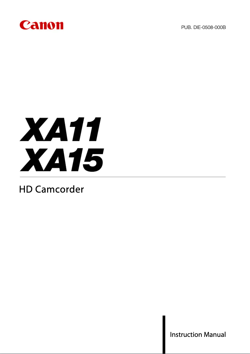 Page 1 de la notice Manuel utilisateur Canon XA11