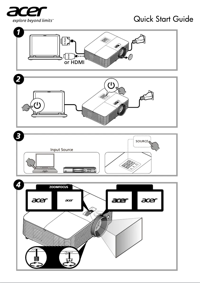 Página 1 del manual Guía de inicio rápido Acer AW319