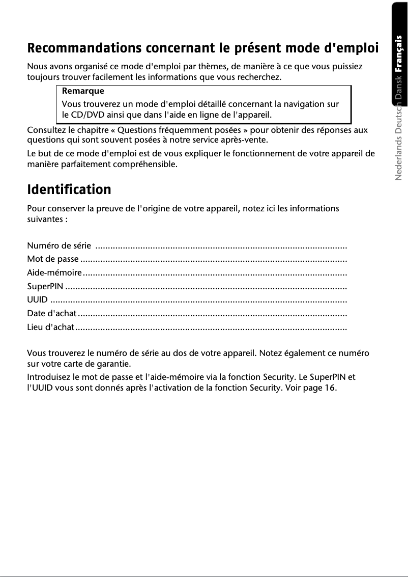 Page 1 de la notice Manuel utilisateur Medion PNA E3240
