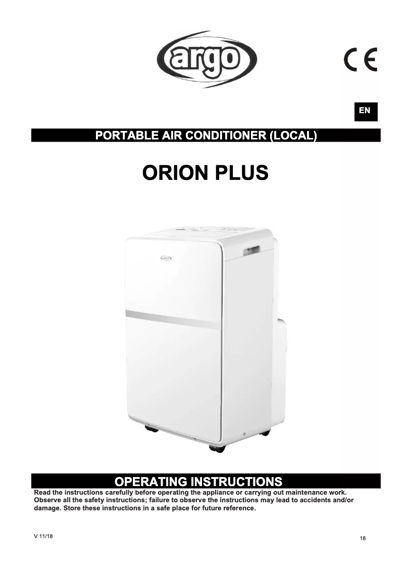 Image de la première page du manuel de l'appareil Orion Plus