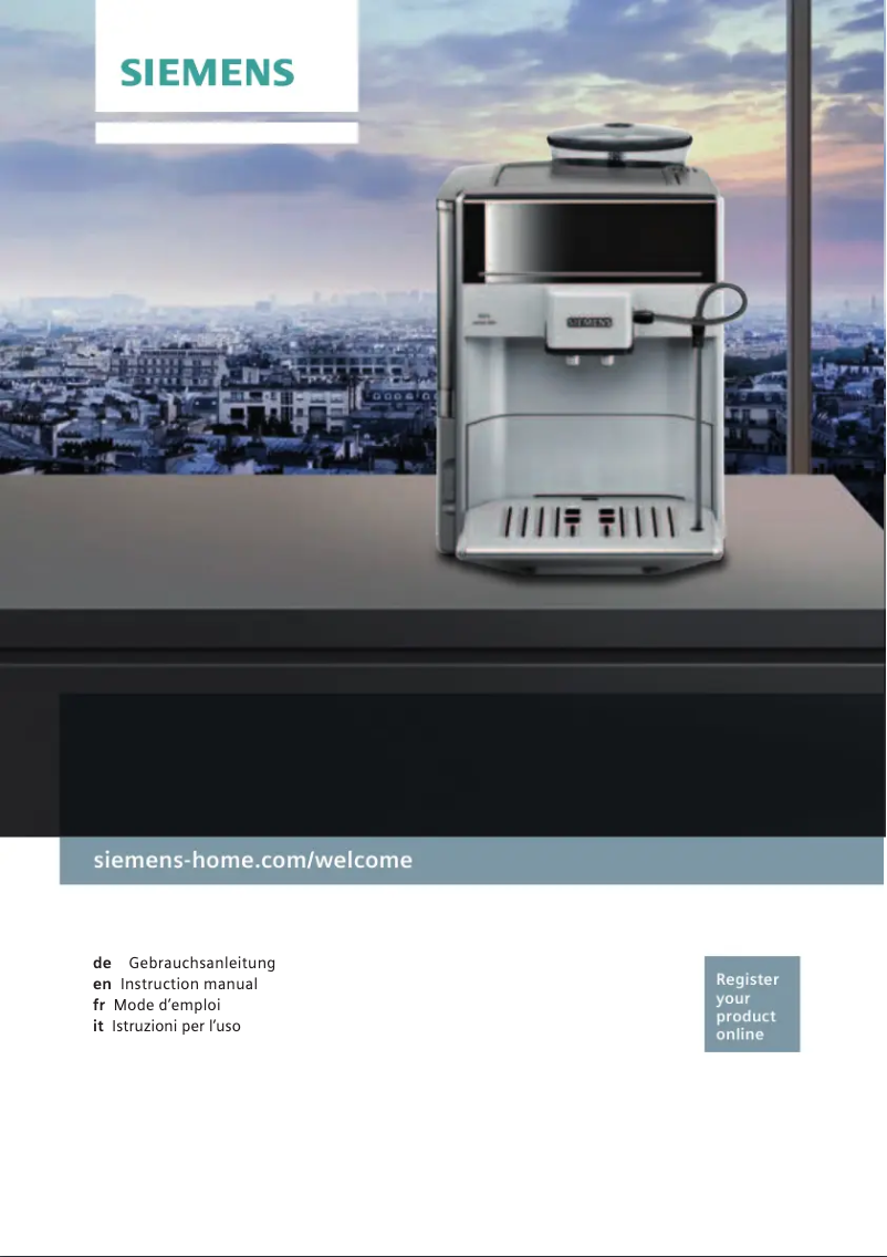 Page 1 de la notice Manuel utilisateur Siemens EQ.6 TE607203RW