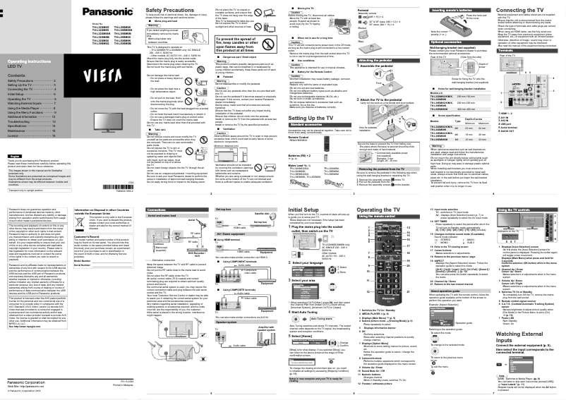 Page 1 of the manual User Manual Panasonic Viera TH-L50EM6M