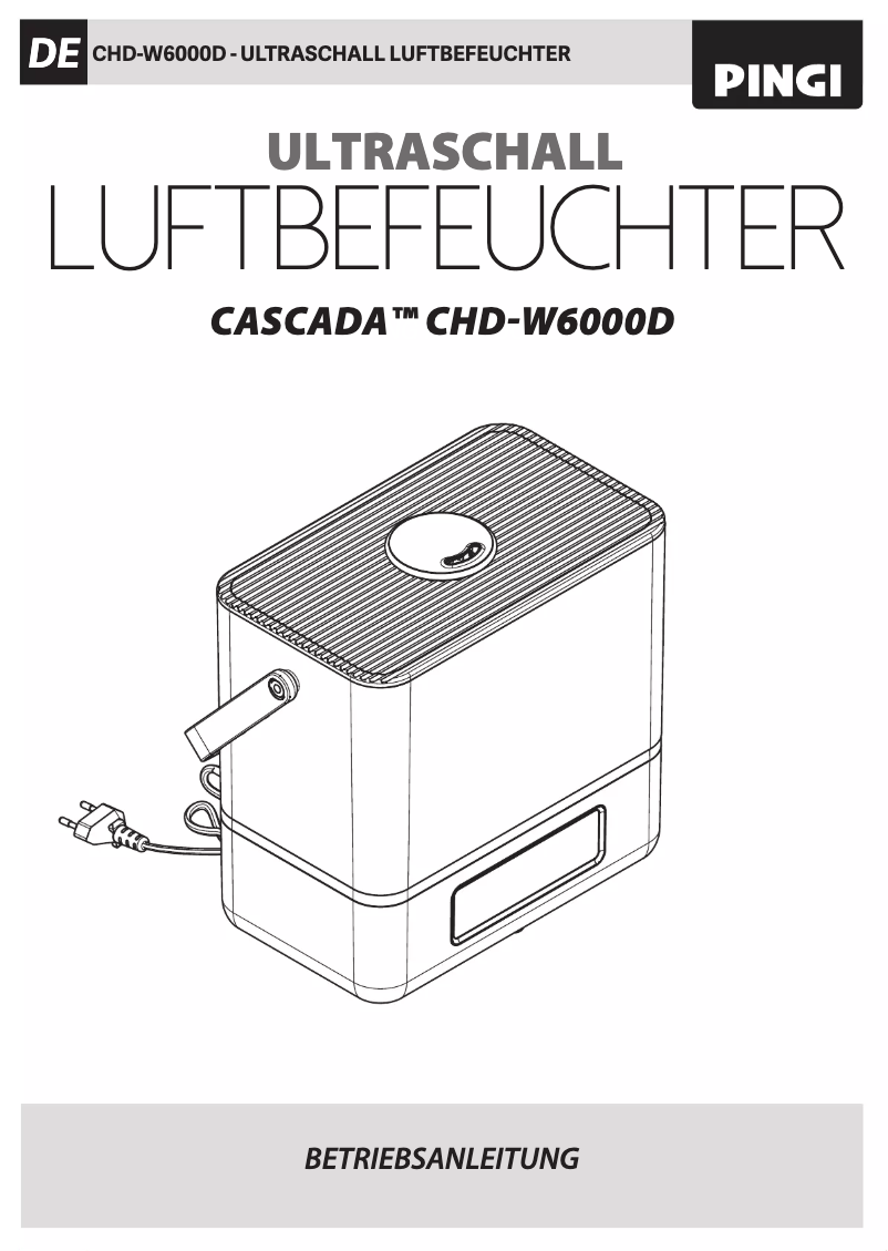 Page n°1 - Manuel utilisateur Pingi Cascada CHD-W6000D