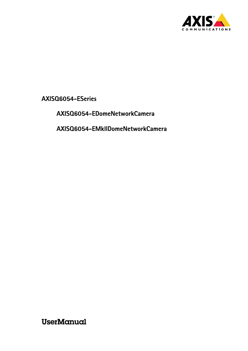 Page 1 de la notice Manuel utilisateur Axis Q6054-E MK II