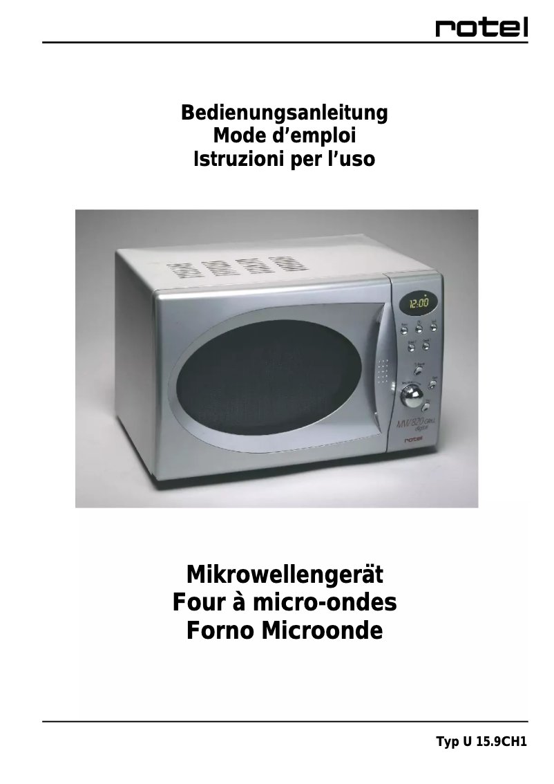 Image de la première page du manuel de l'appareil U 15.9CH1