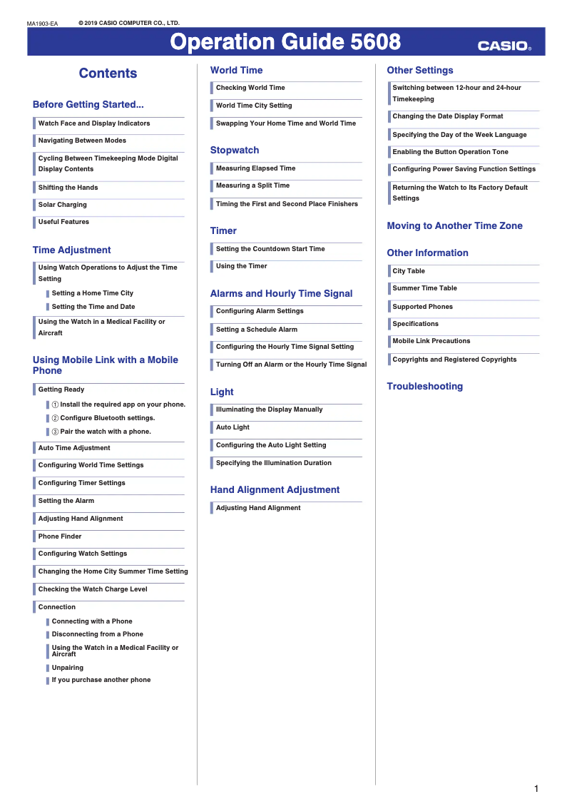 Page 1 de la notice Manuel utilisateur Casio G-Shock GST-B200B-1AER