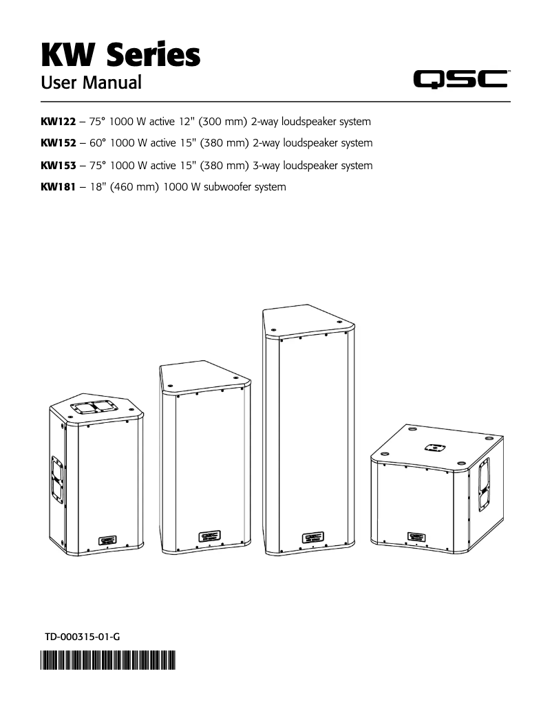 Página 1 del manual Manual de usuario QSC KW181