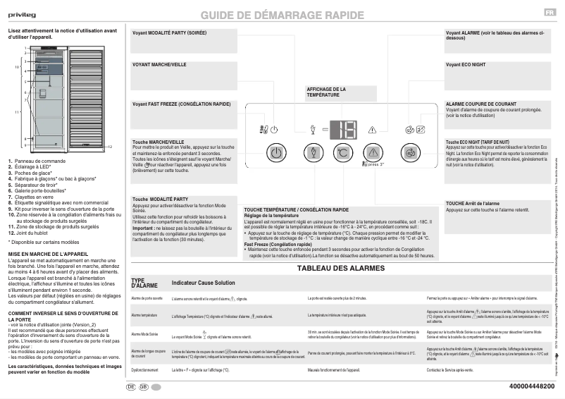 Image de la première page du manuel de l'appareil PFVN 246 W A++