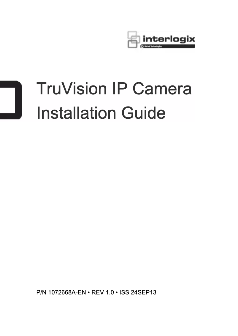 Page n°1 - Manuel utilisateur Interlogix TruVision TVB-3104