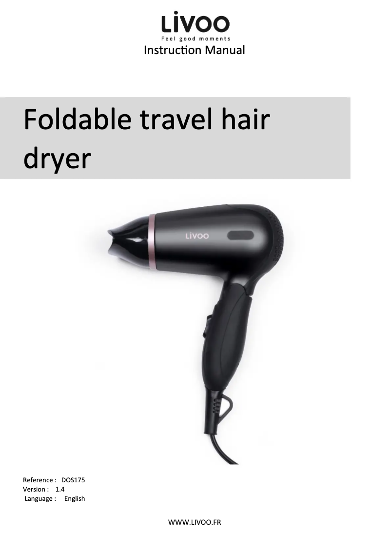 Page n°1 - Manuel utilisateur Livoo DOS175