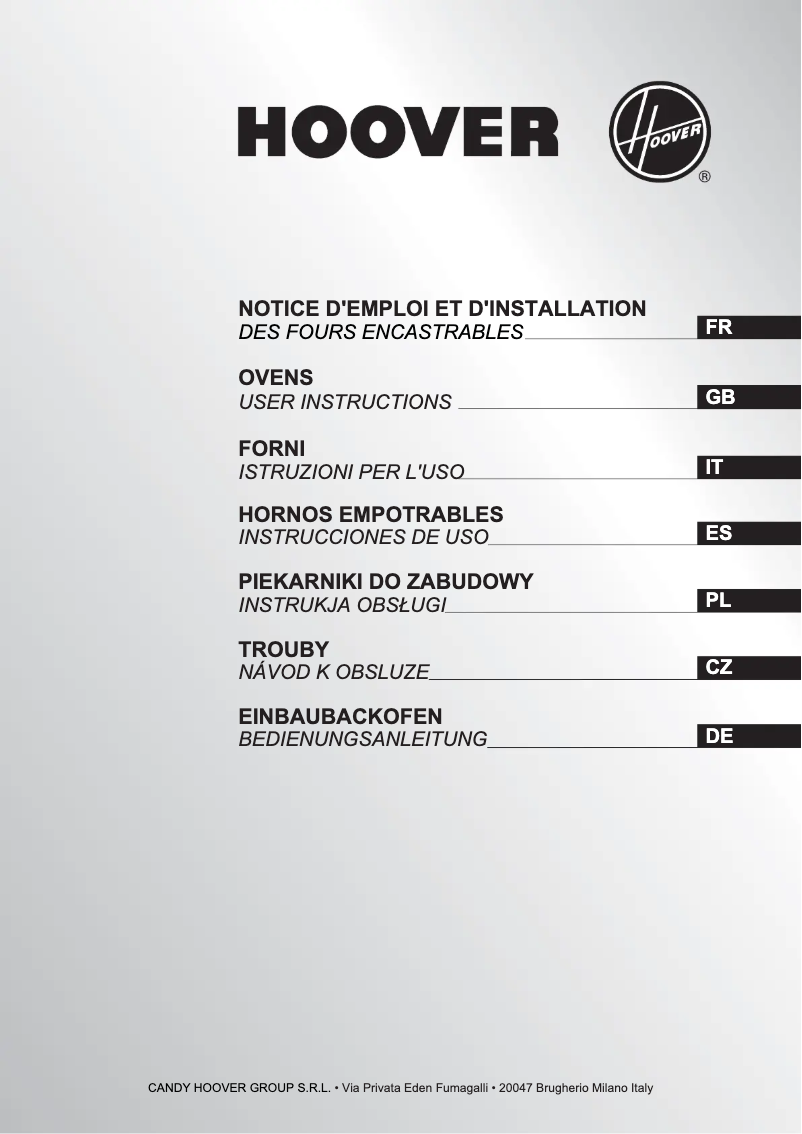 Page n°1 - Manuel utilisateur Hoover HOL03LVX