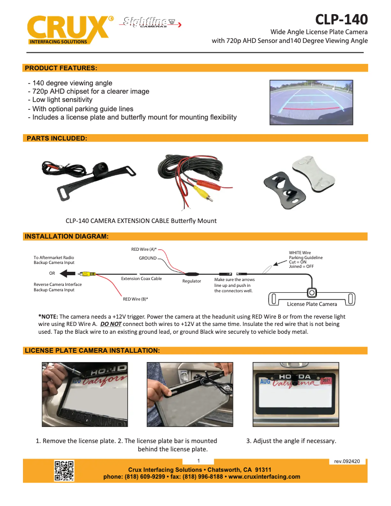 Page 1 de la notice Manuel utilisateur CRUX CLP-140