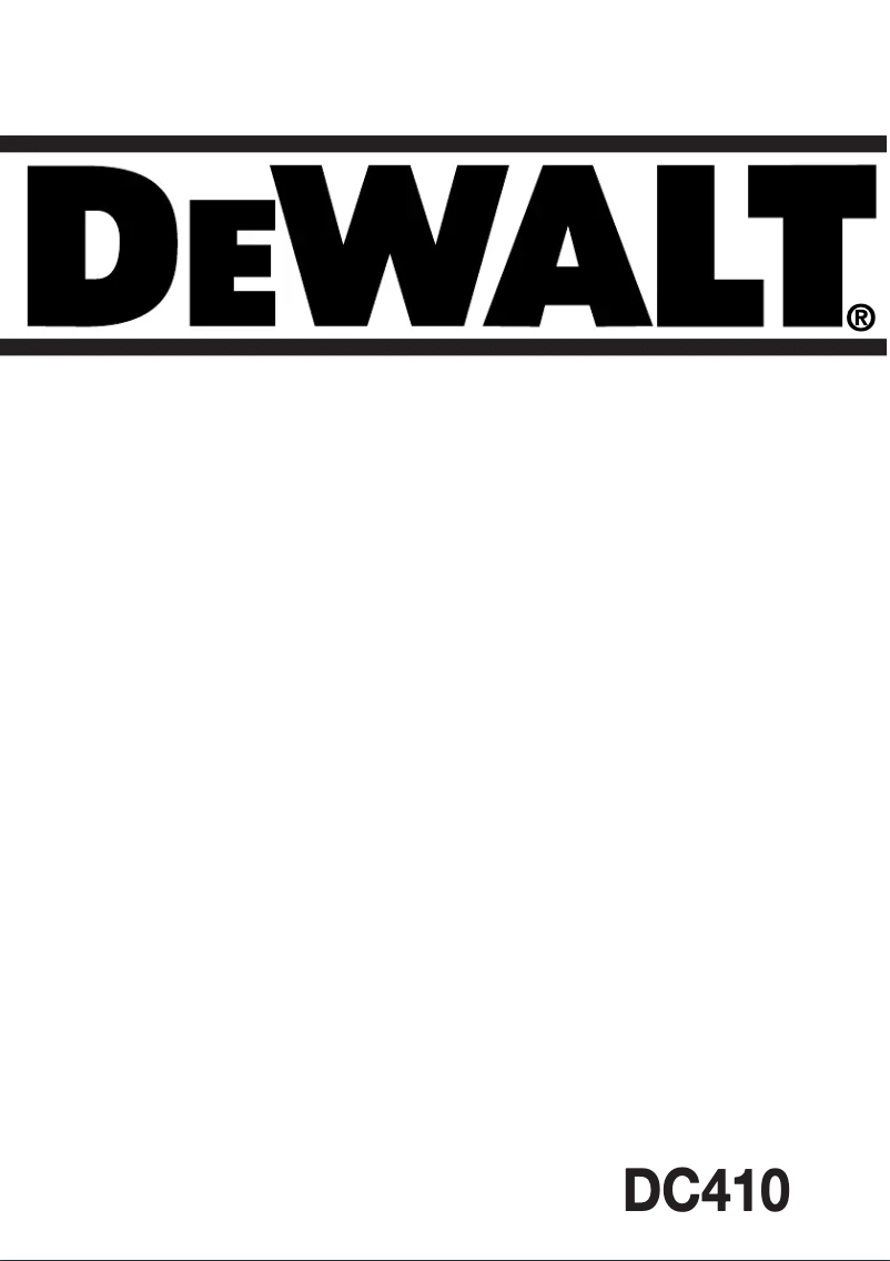 Page n°1 - Manuel utilisateur DeWalt DC410