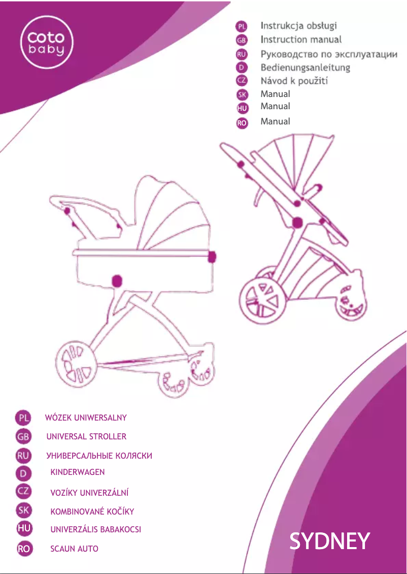 Page 1 de la notice Manuel utilisateur Coto Baby Sydney
