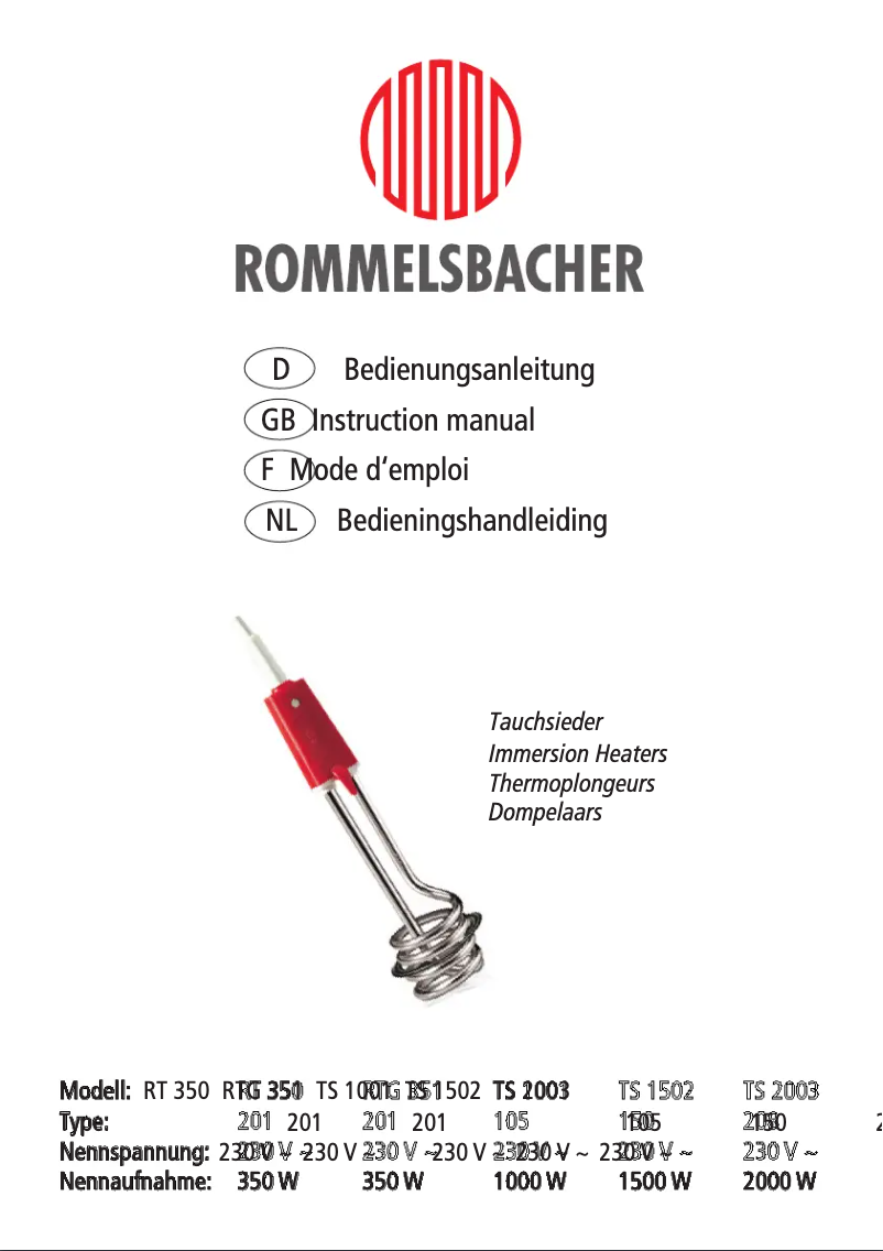 Image de la première page du manuel de l'appareil TS 1001
