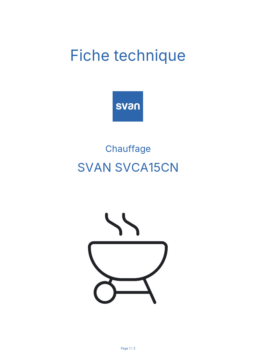 Image de la première page du manuel de l'appareil SVCA15CN