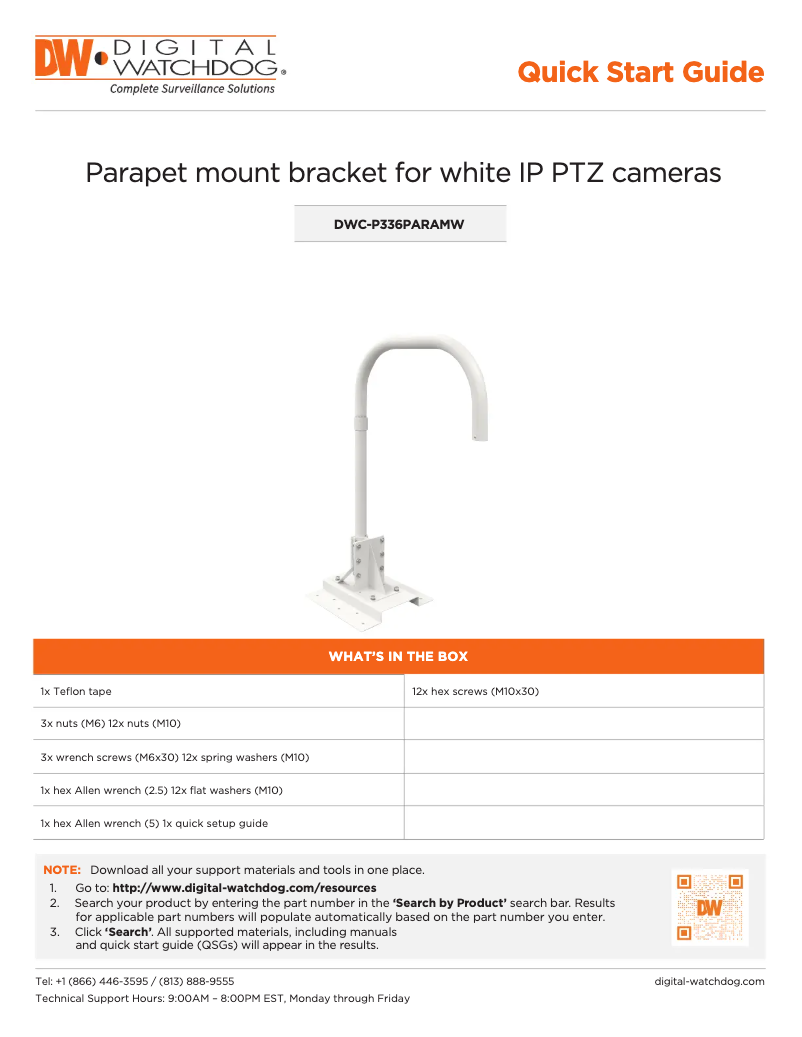 Page n°1 - Manuel utilisateur Digital Watchdog DWC-P336PARAMW