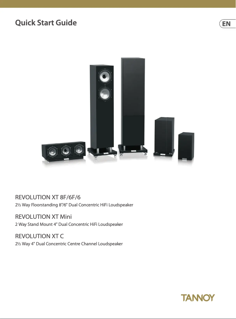 Page n°1 - Guide de démarrage rapide Tannoy Revolution XT 8F