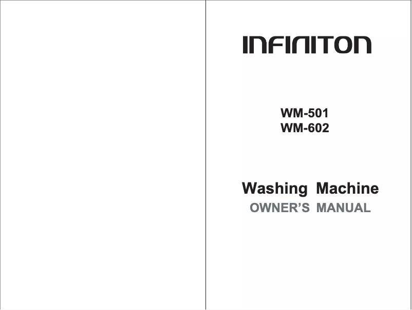 Page 1 de la notice Mode d'emploi Infiniton WM-501