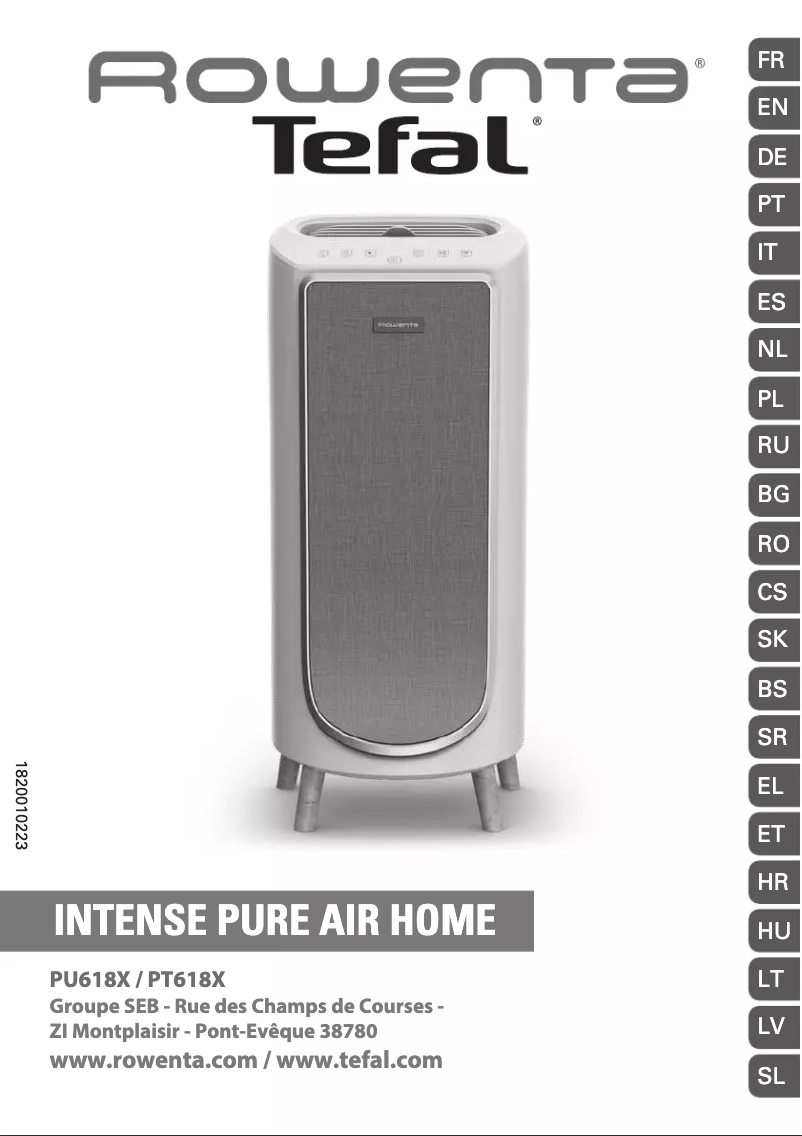 Page 1 de la notice Manuel utilisateur Rowenta Intense Pure Air Home PU6180