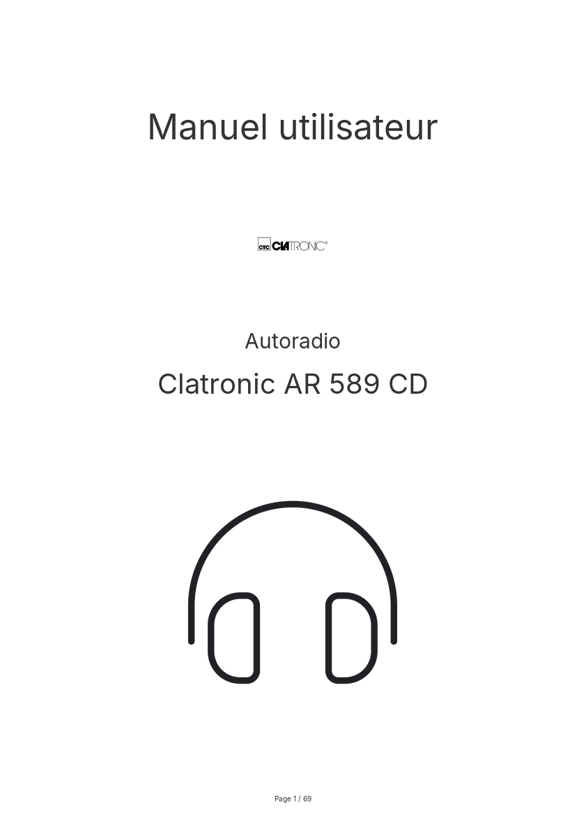 Page n°1 - Manuel utilisateur Clatronic AR 589 CD