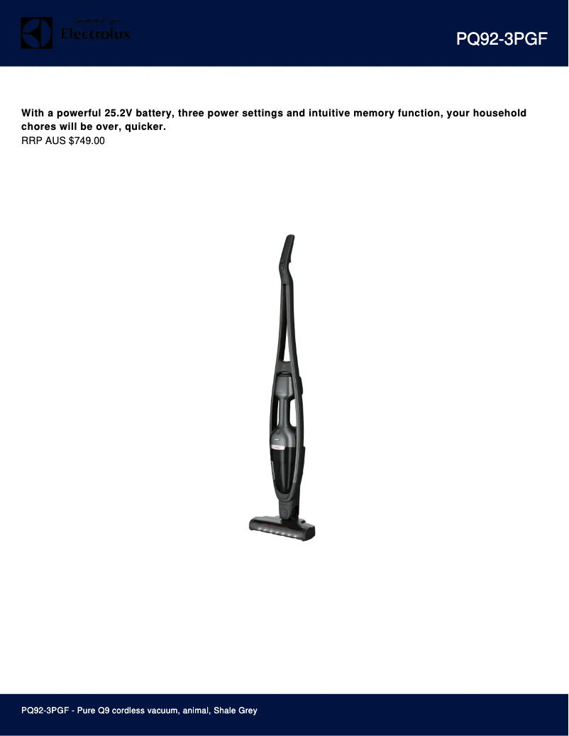 Page n°1 - Manuel utilisateur Electrolux Pure Q9 PQ92-3PGF