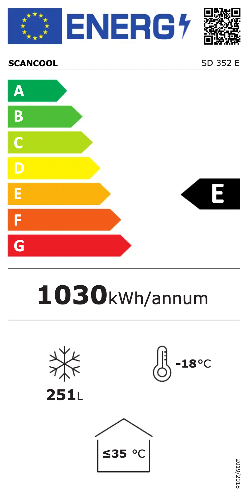 Page n°1 - Label énergétique Scancool SD 352 E