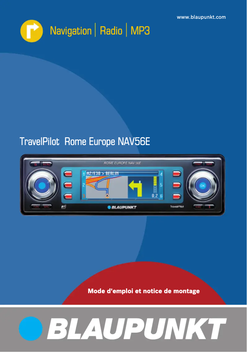Page n°1 - Manuel utilisateur Blaupunkt TravelPilot Rome Europe NAV56E