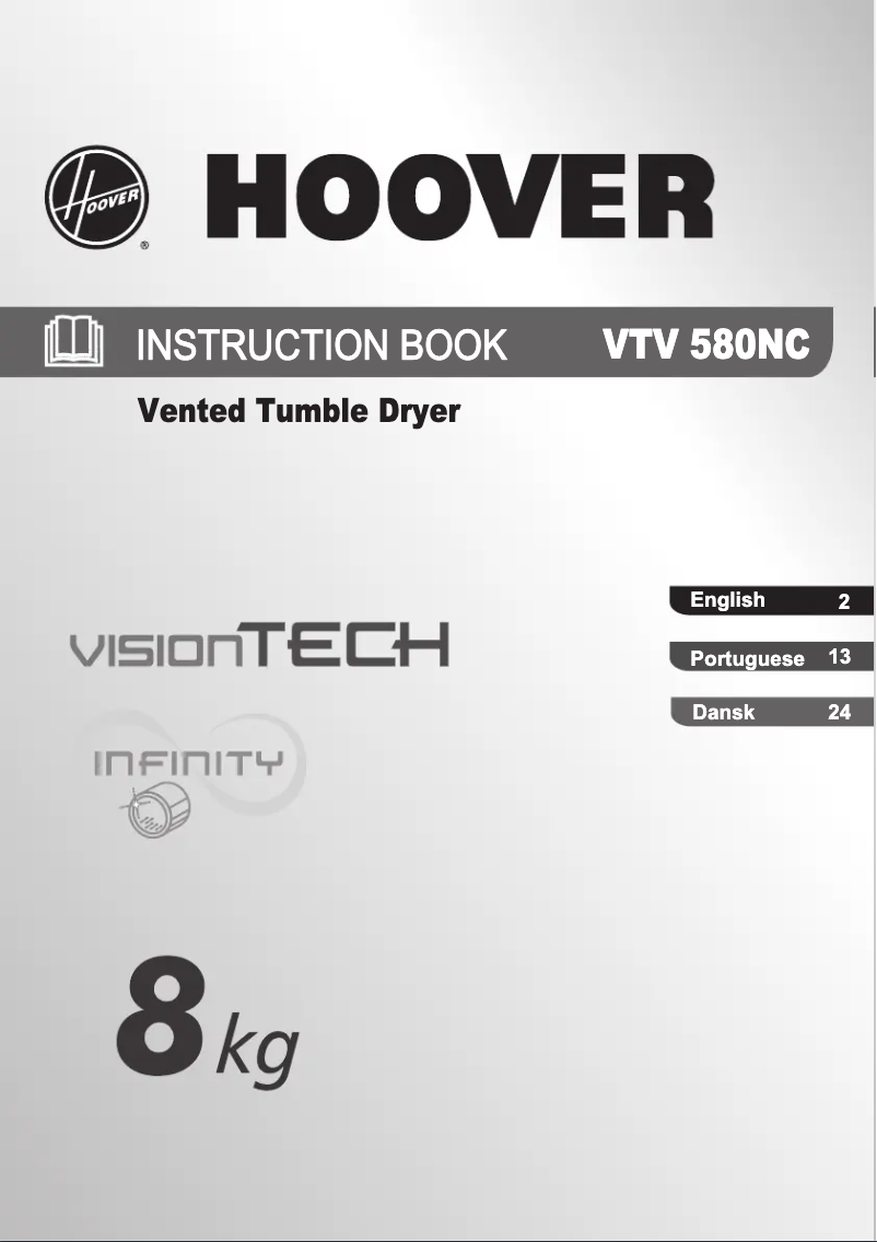 Page n°1 - Manuel utilisateur Hoover VTV 580 NC