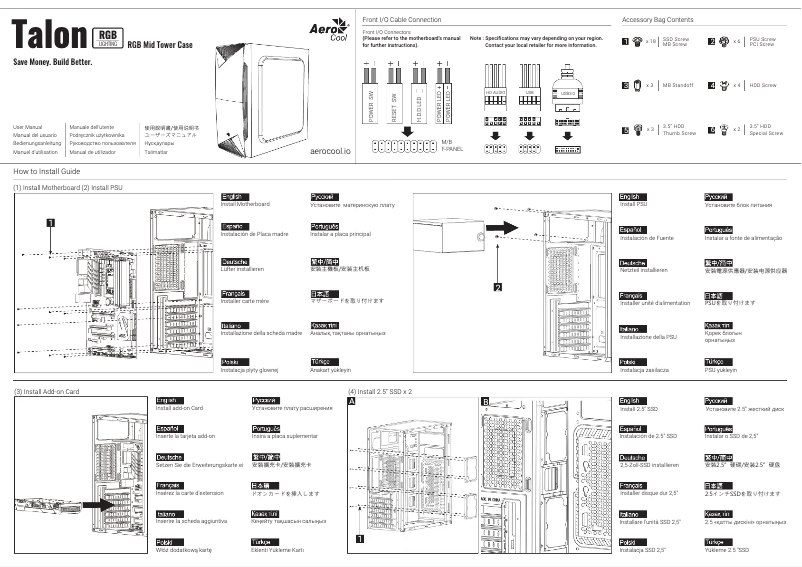 Page 1 de la notice Manuel utilisateur AeroCool Talon