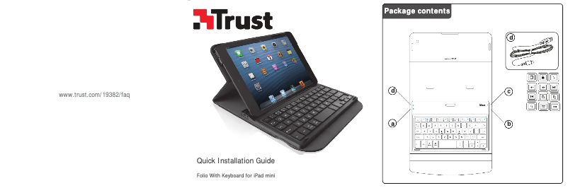 Page n°1 - Manuel utilisateur Trust Folio With Keyboard for iPad mini 19386