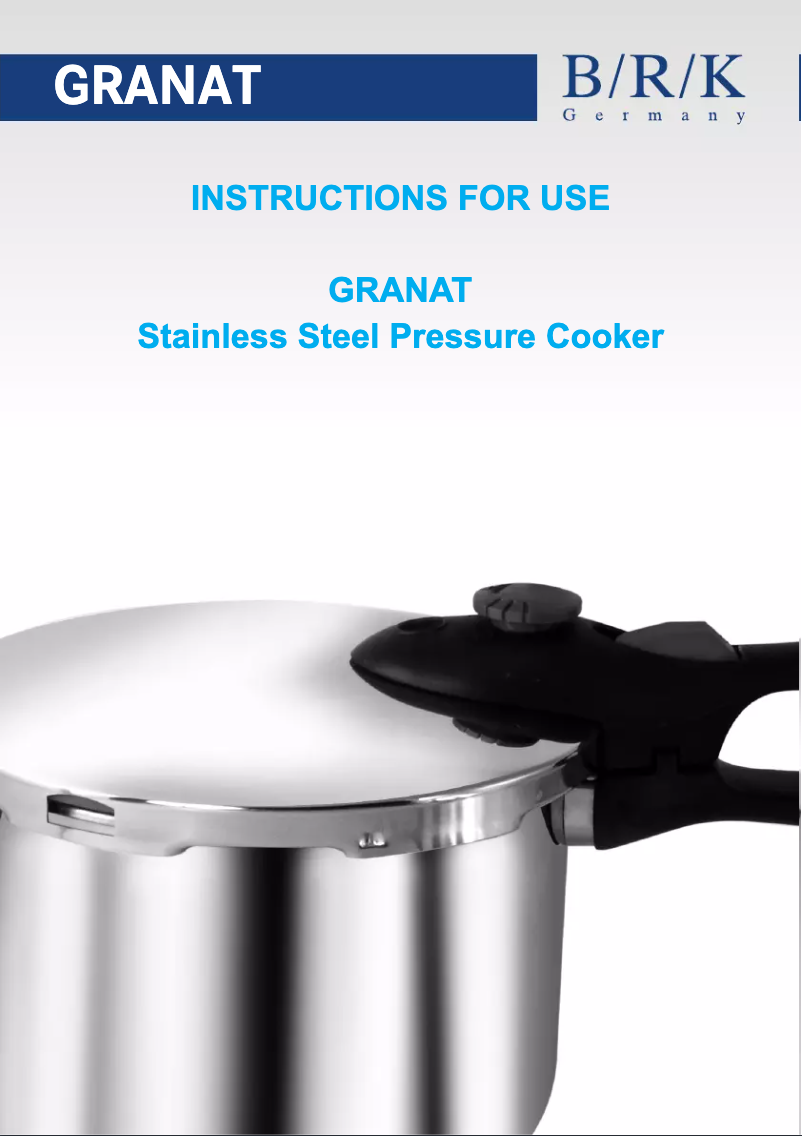 Image de la première page du manuel de l'appareil Granat BPR200
